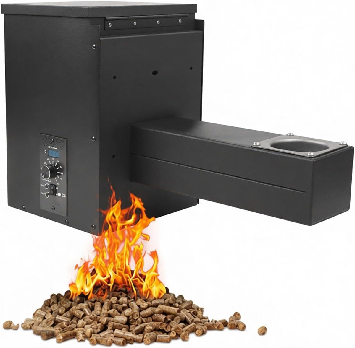 ZephPerton fumoir, 63*27,5*38,5 cm / 24,8*10,82*15,15 pouces, 110 V-220 V, Noir, Kit Dassemblage De Trémie Pour À Granulés De Bois