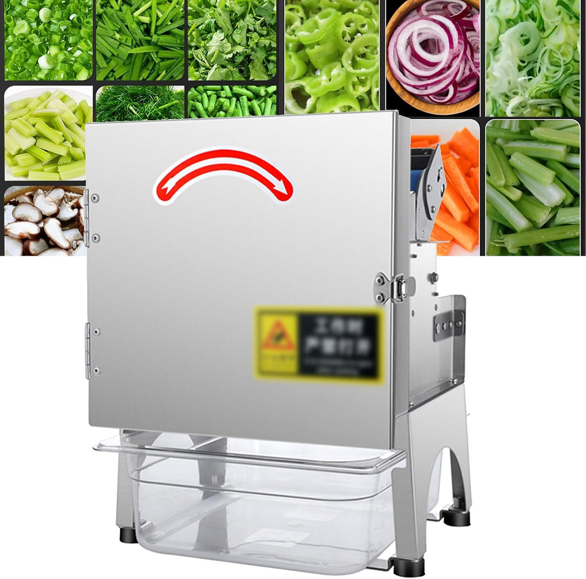 HENGCMM Mini-robots et hachoirs, 38 * 25,5 * 27,5 cm, 100 W, 220 V/50 Hz, acier inoxydable, Noir, coupée en dés/râpée/tranchée