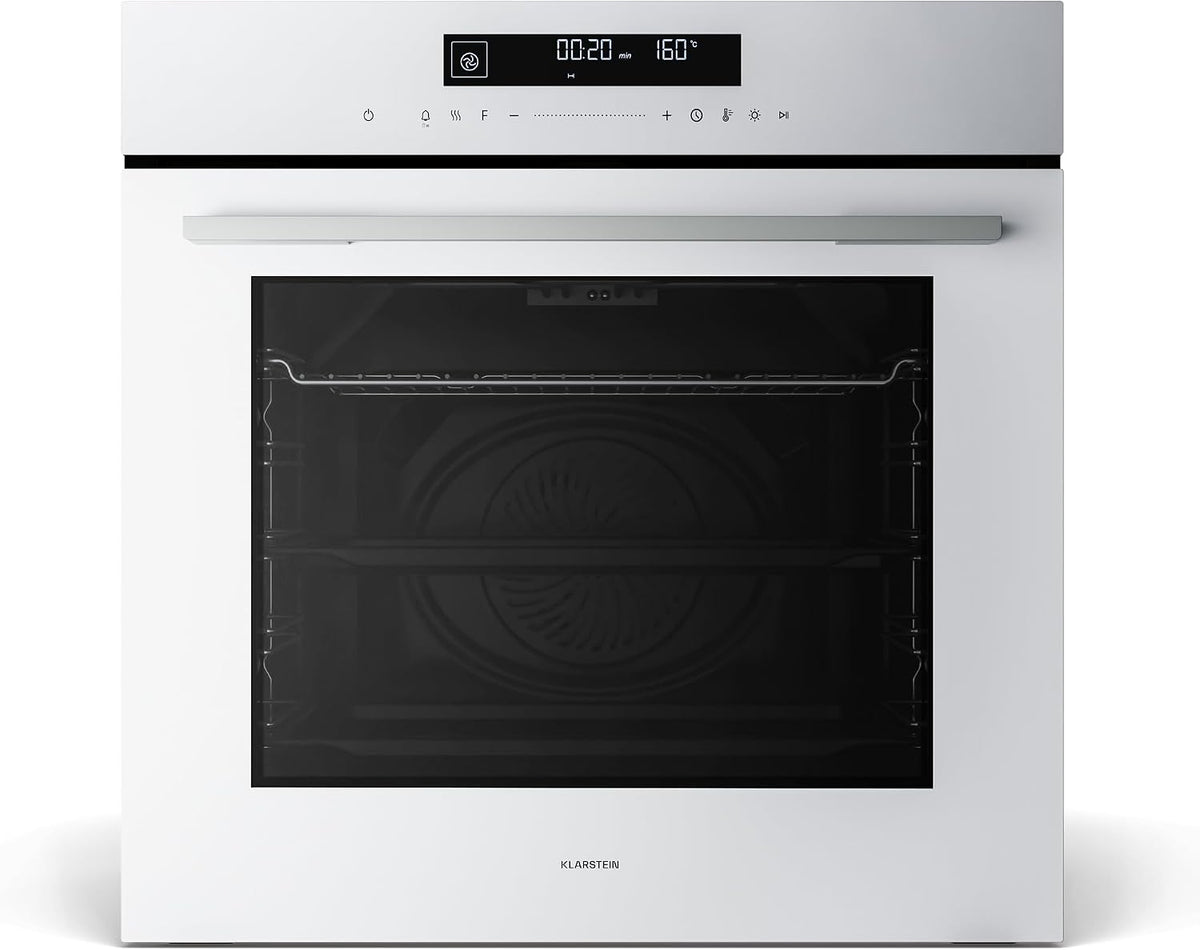 KLARSTEIN four encastrable, 60 cm, 74 L, Blanc, 13 Modes, Classe A+, Commandes Tactiles, Nettoyage Facile, Four Électrique Encastrable