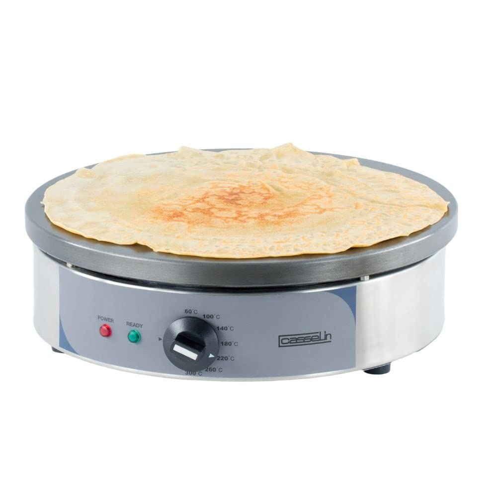 Casselin Crêpières, H 130 mm, Ø370 mm, 2 200 W / 230 V, Noir, CCR35E - Crêpière ronde 35 électrique