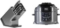 NINJA friteuse à air chaud, 6 L, Argenté, Bloc-couteaux Foodi StaySharp avec Affûteur, 6 Pièces Aiguisés, Acier Inoxydable