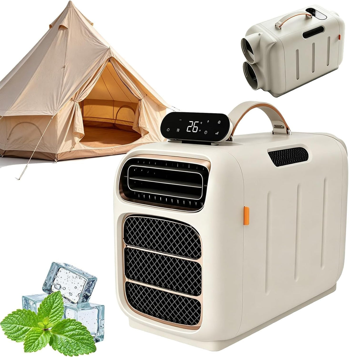 BoTongSiHai climatiseur portable, 490 x 265 x 336 mm, 420 W, 4800 BTU, Noir, Climatiseur avec Télécommande