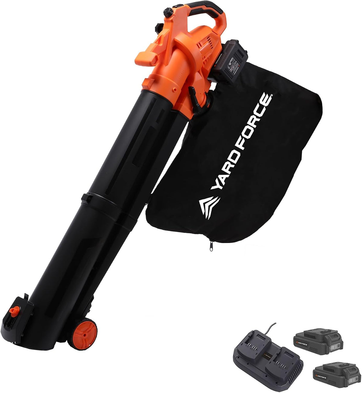 Yard Force Souffleurs de feuilles, 40 V, 45 L, 20 V, 4,0 Ah, Noir, LB C20C Souffleur à Feuilles et aspirateur sans Fil