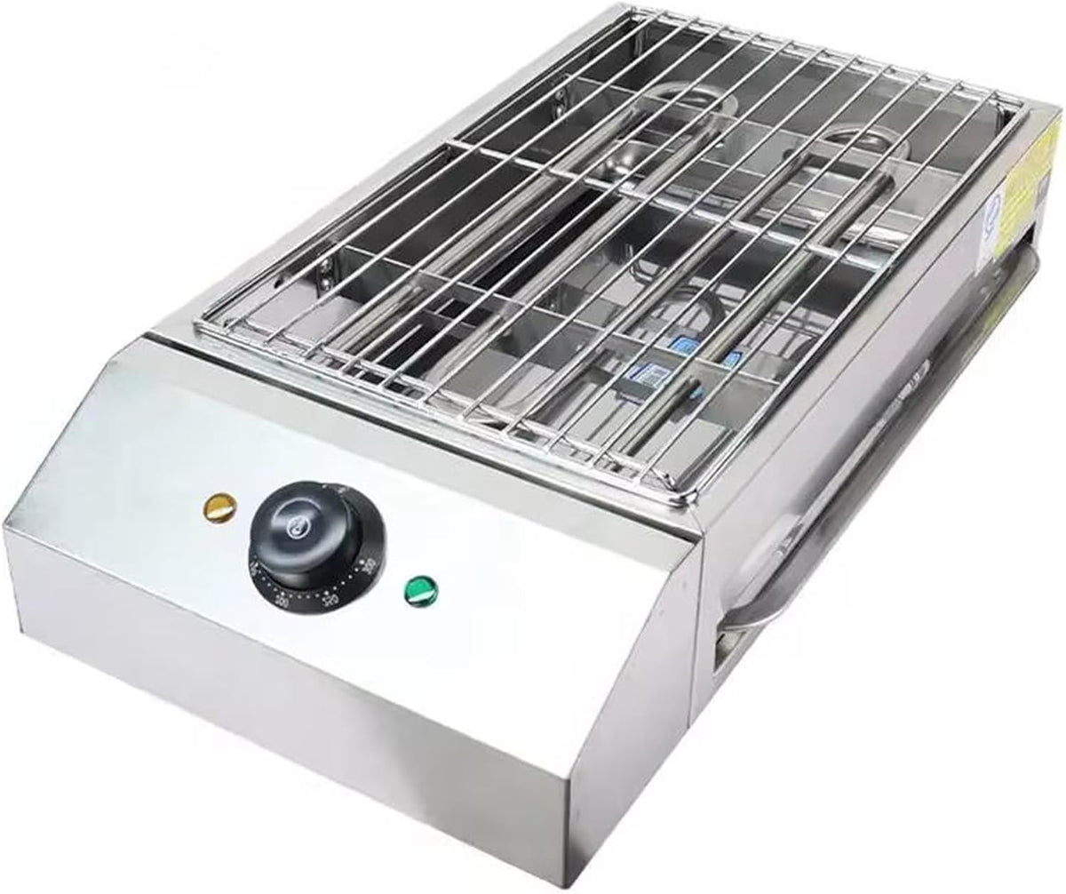 guoyjmm Grills électriques, 2600 W, 220 V, acier inoxydable 201, argent, Barbecue Electrique de Table, Barbecue électrique Portable sans fumée
