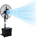 Lsoiup rafraîchisseur d'air, 260 W, 220 V ~ 50/60Hz, 55 dB (min) – 70 dB (max), 42 L, 200 cm, Blanc, Ventilateur avec Eau Brumisateur