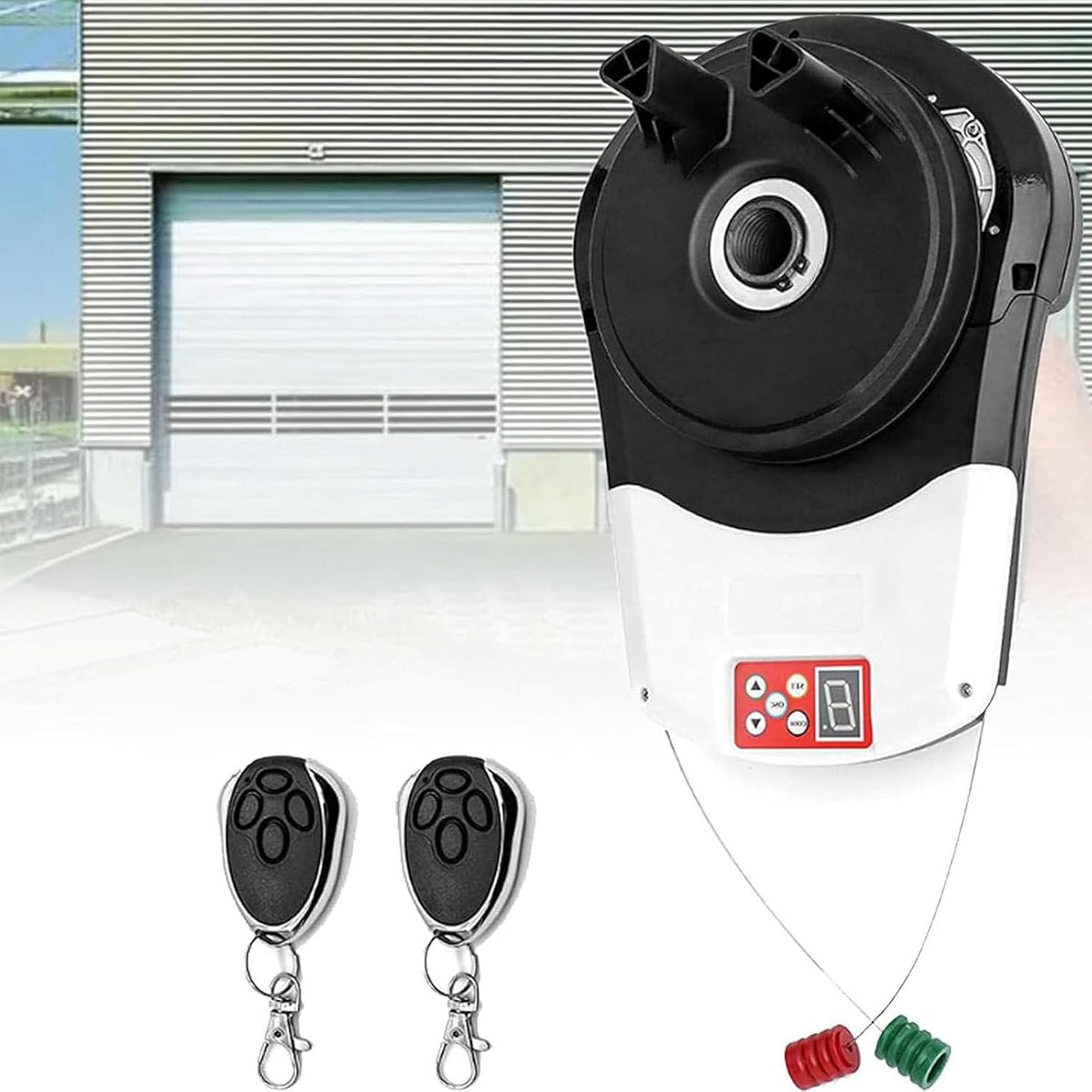 LSBHPPD Portes de garage, 40x30x18 Cm/15,75x11,81x7,09 pouces, 110-220 V, Noir, Garage Automobile Porte Roulante Ouvre-Porte Motorisé