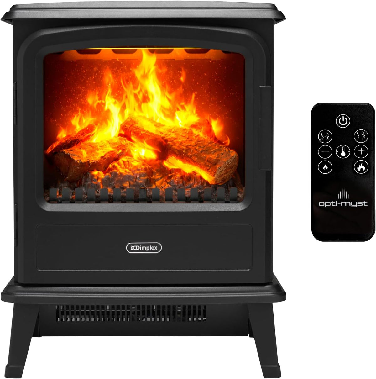 DIMPLEX cheminée électrique, 1000 W, 2000 W, Noir, Cheminée Electrique Effet Flamme Evandale, Chauffage, Effet de Flamme LED Optimyst 3D