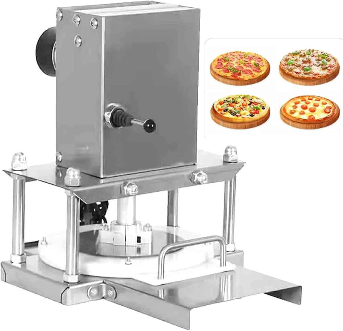 Laminoir Machines à pizzelle, 22 cm, 25 cm, 30 cm, 25 cm, acier inoxydable de qualité alimentaire, Argenté, à pâte professionnel