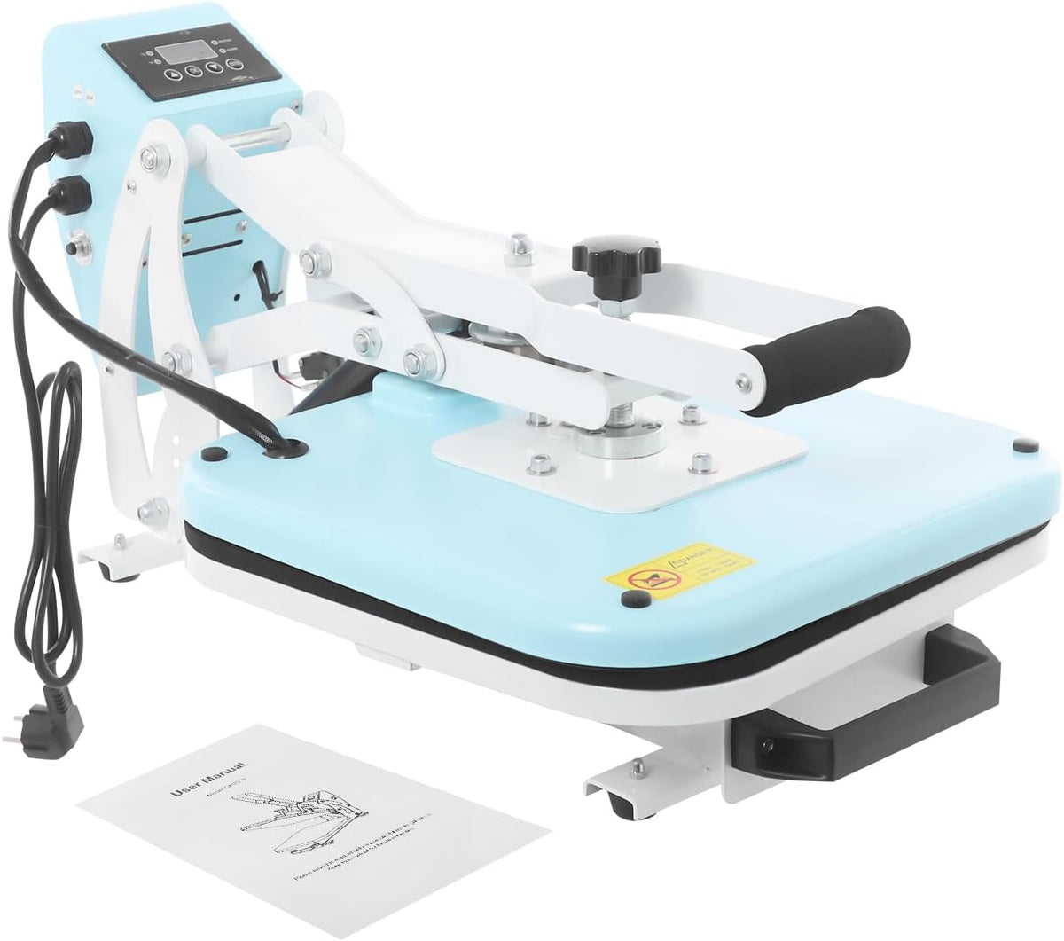 GAOUSD Presses à imprimer, 1600 W, 220 V, Fer, aluminium, Bleu clair, Plage de Température 0-200℃, T - Shirts