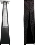 Happy Garden accessoire le repassage, 13 kW, Argenté/Noir, Parasol chauffant au gaz STOCKHOLM en acier noir + housse de protection