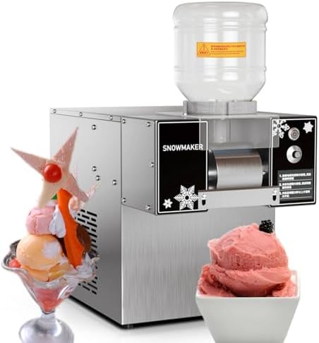 WBLING machine à glaçons, 350 W, 750 W, Marron, Professionnelle en Forme de Flocons de Neige, à Vitesse réglable
