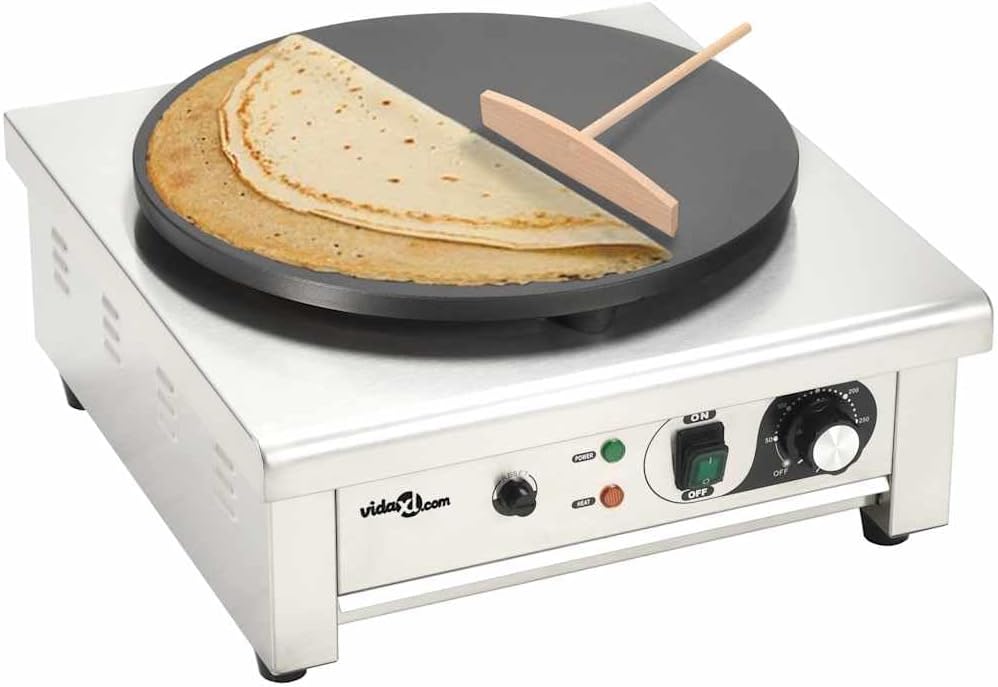 LPERTGFHU Crêpières, 40 cm, 3000 W, Argenté