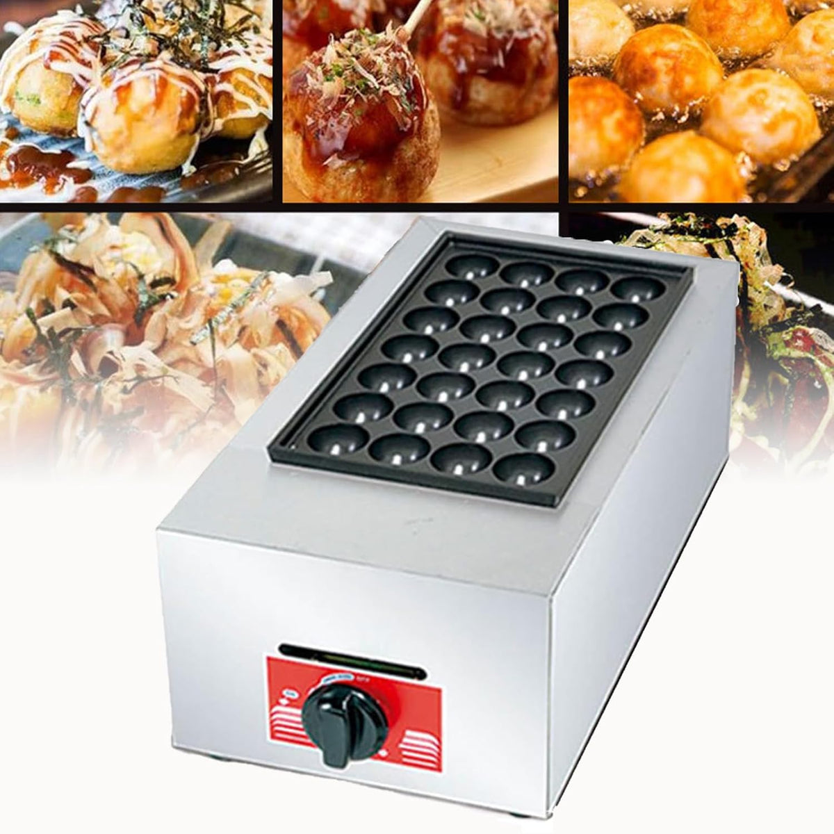 IROEJT gaufrier, Noir, Mini crêpière, électrique, Appareil à takoyaki antiadhésif Professionnel à gaz, la Maison