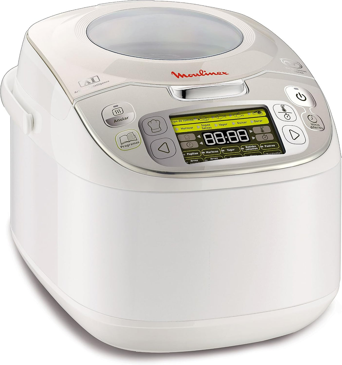 Moulinex robot de cuisine, Noir, MaxiChef Advanced, 45 programmes de cuisson, Espagnol uniquement