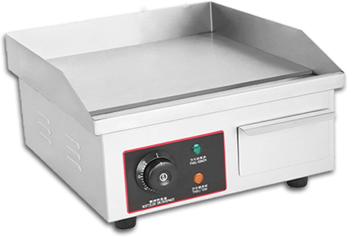 RUYICZB plancha, 1500 W, 220-240 V, 36X30 cm, argent, Électrique Professionnelle, Grill Electrique Bac De Récupération