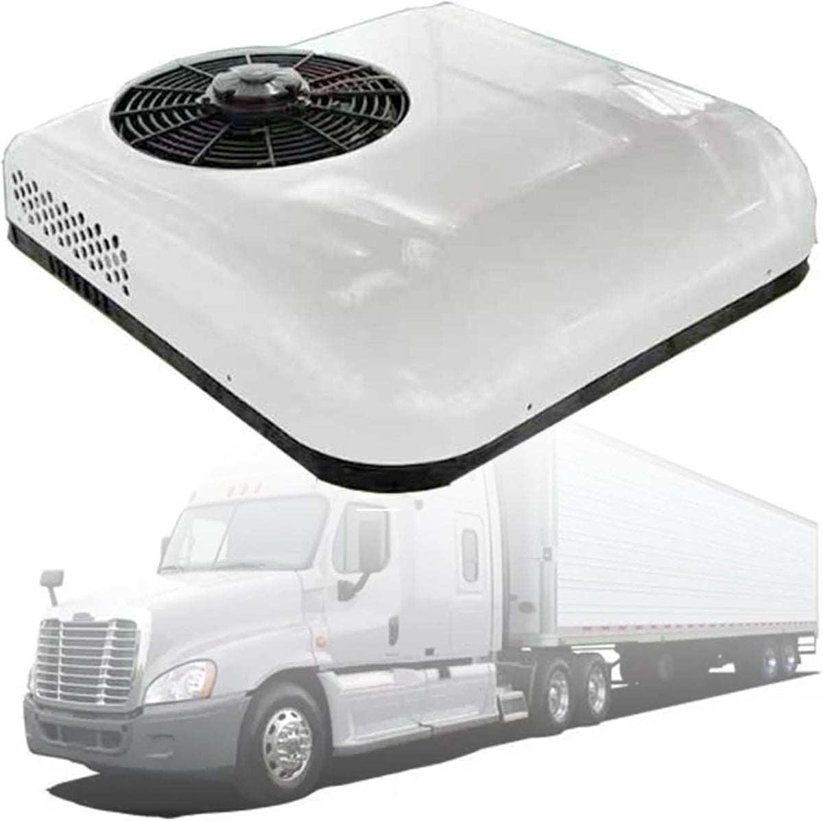 VPAIUNCKU Climatiseurs, 12v / 24v, rouge / blanc, Climatiseur à Toit Rv Ultra-thin Rv - Faible Bruit, économie D'énergie