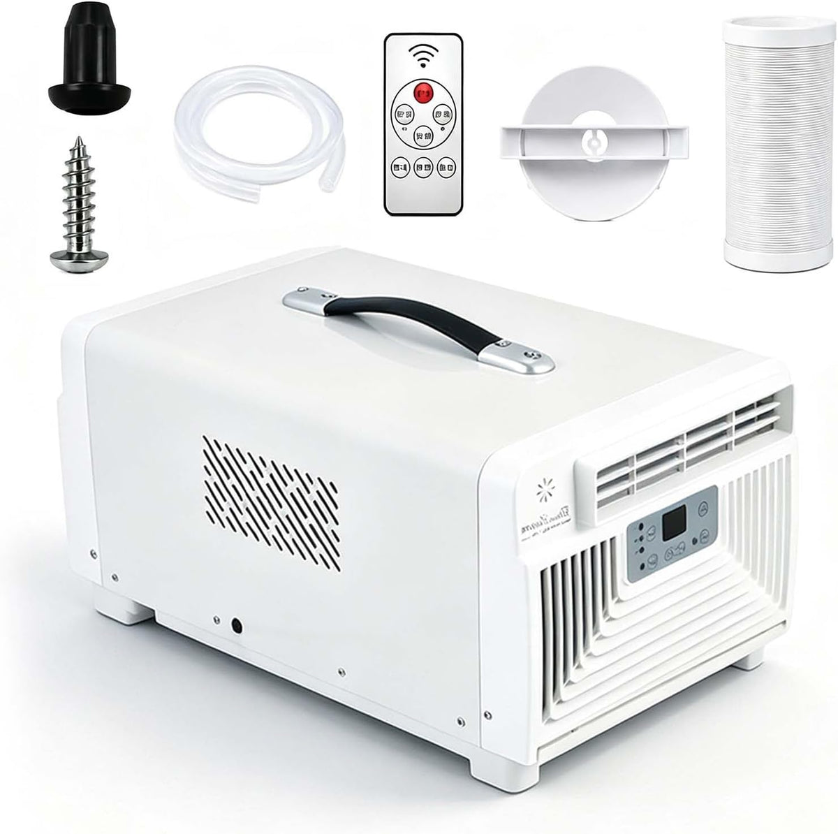 climatiseur portable QFGain, 3400 Btu, 110 V, Blanc, avec TéléCommande, Unité Réversible (Froid/Chaud) pour Camping