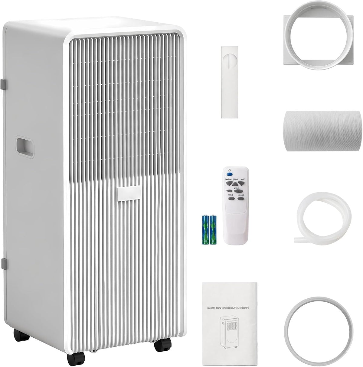 KAIKAFEI Climatiseurs portables, 28,5 × 35,5 × 69,8 cm / 11,2 × 13,1 × 27,4 pouces, Blanc, Climatiseur sur Roulettes