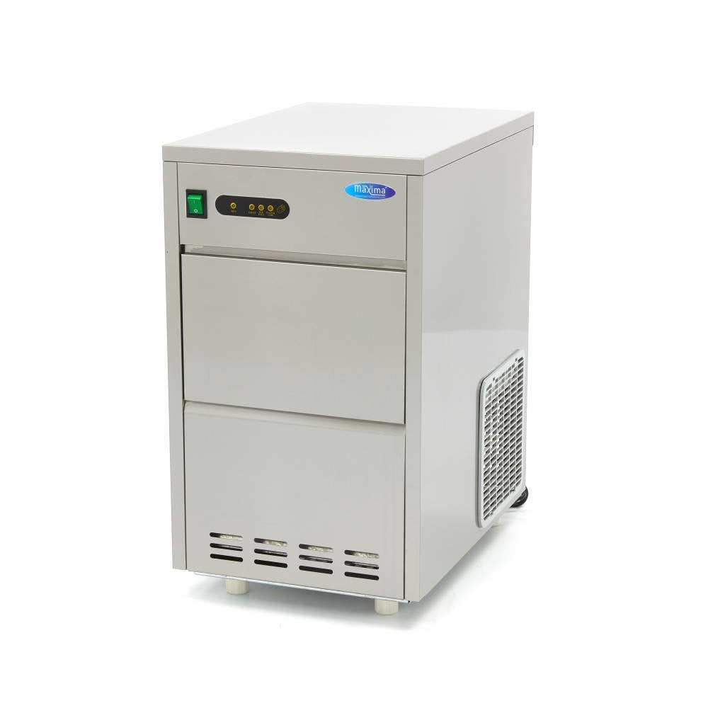 Maxima machine à glaçons, 5 kg., 230 V/50 Hz/1 phase 200 W, 24 KG, Argenté, avec espace de stockage 5 KG - de glaçons par jour - Restauration - inox