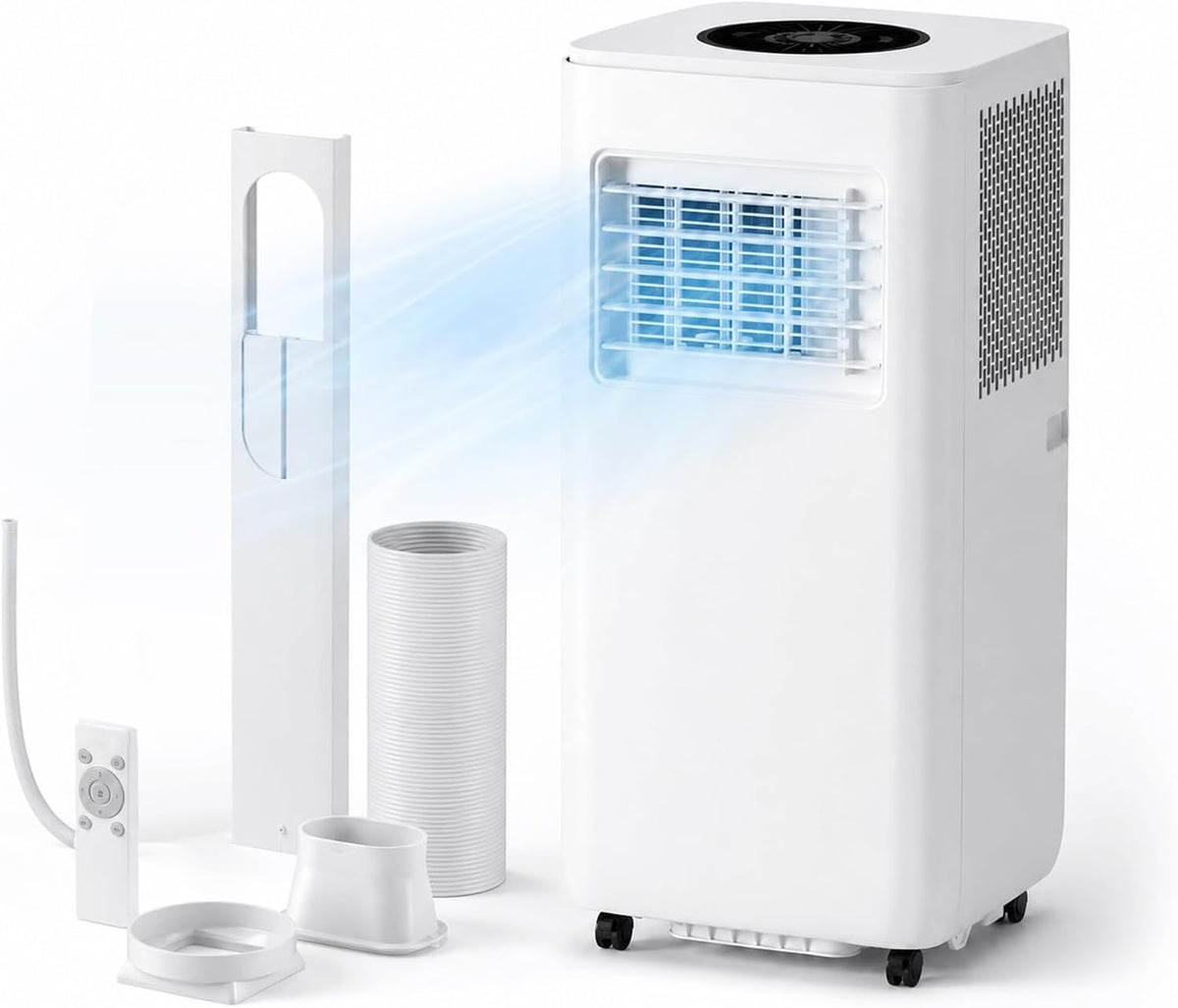 climatiseur portable AETEREOS, 13000 BTU, 52 DB, 3800 W, Noir, Climatiseur Mobile, climatiseur 4 en 1 avec Refroidissement