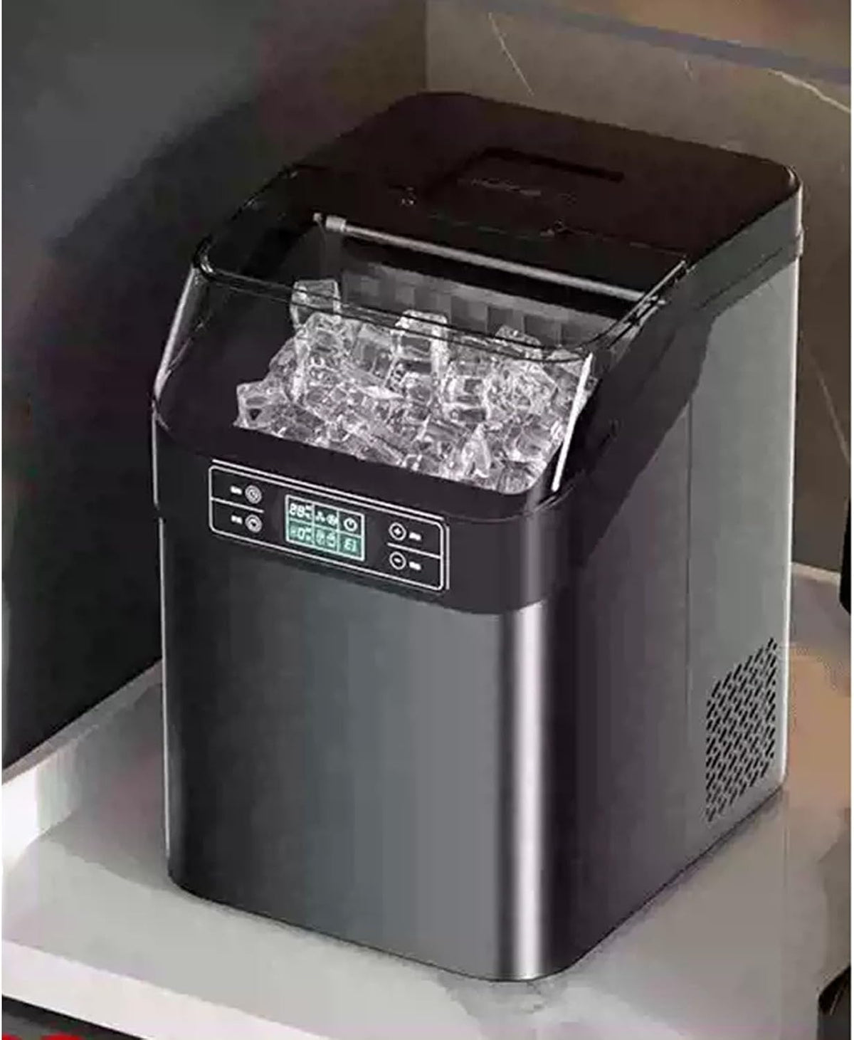 CHZDPP machine à glaçons, Noir, Petite comptoir Bureau/Maison, Pelle Incluse, 16/24/30 grilles à glaçons, contient 170 glaçons