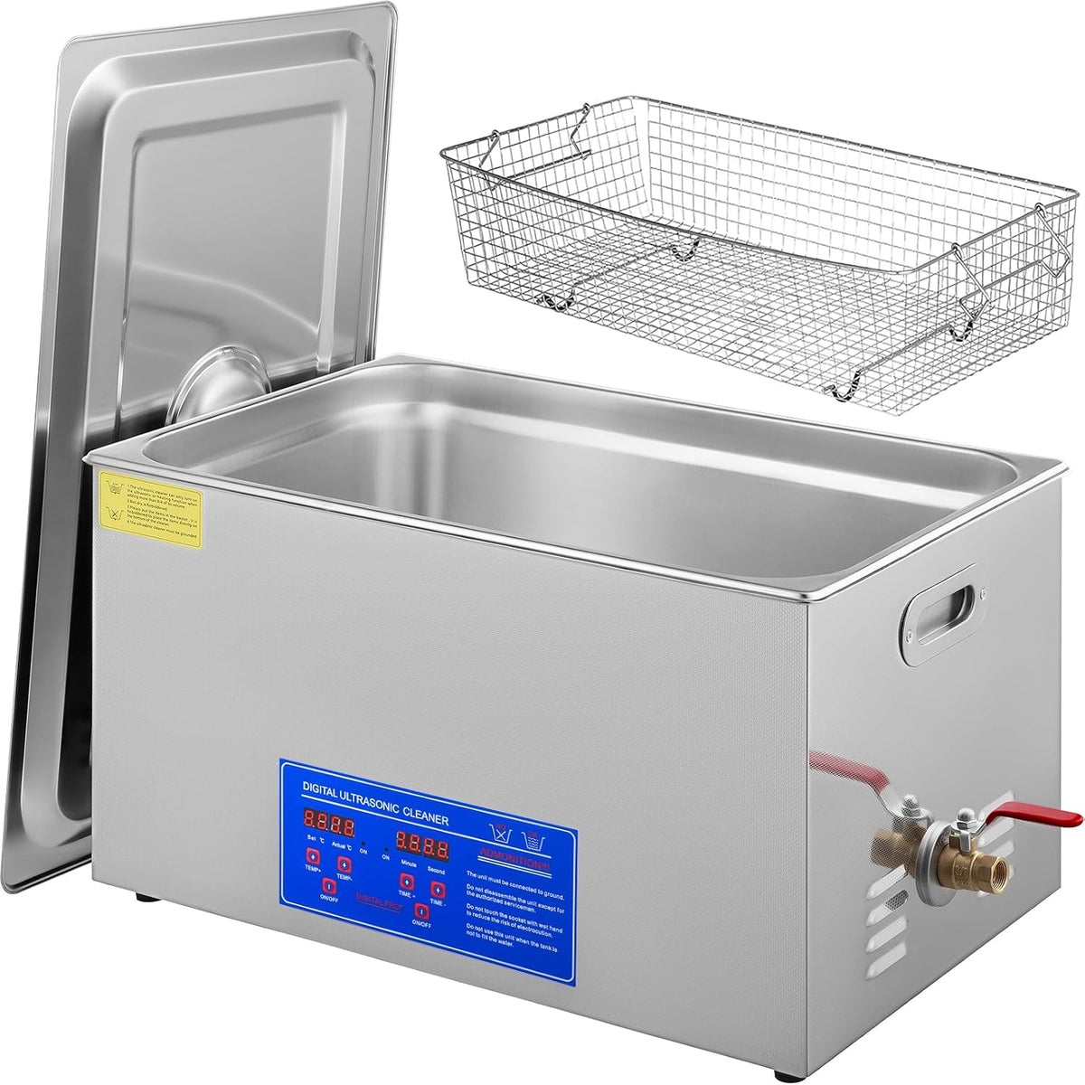 VEVOR Fournitures pour le nettoyage du laboratoire, 22 L, 480 W, 220 V, Noir, Nettoyeur A Ultrasons, Nettoyeur ultrasons