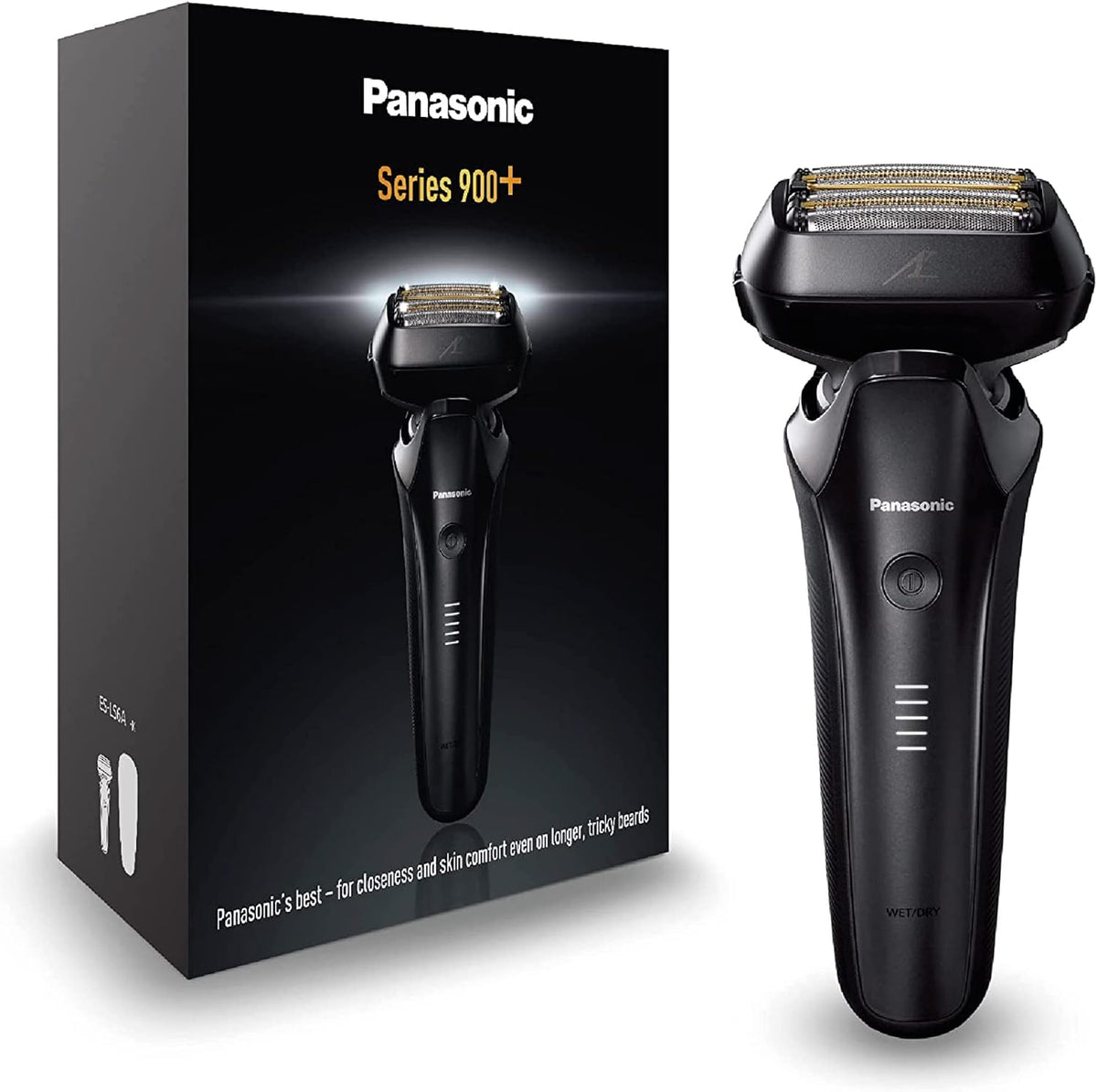 Panasonic Rasoirs à grille, Argenté/Noir, ES-LS6A-K803 Rasoir Électrique pour Hommes Peau Sèche et Humide 6 Lames
