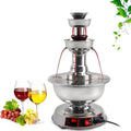 CYMYYDS Fontaines et fondues chocolat, 120 W, 110 V/220 V., 3.5 L, Argent, Machine à Fontaine à Boissons/Champagne à 3 Niveaux