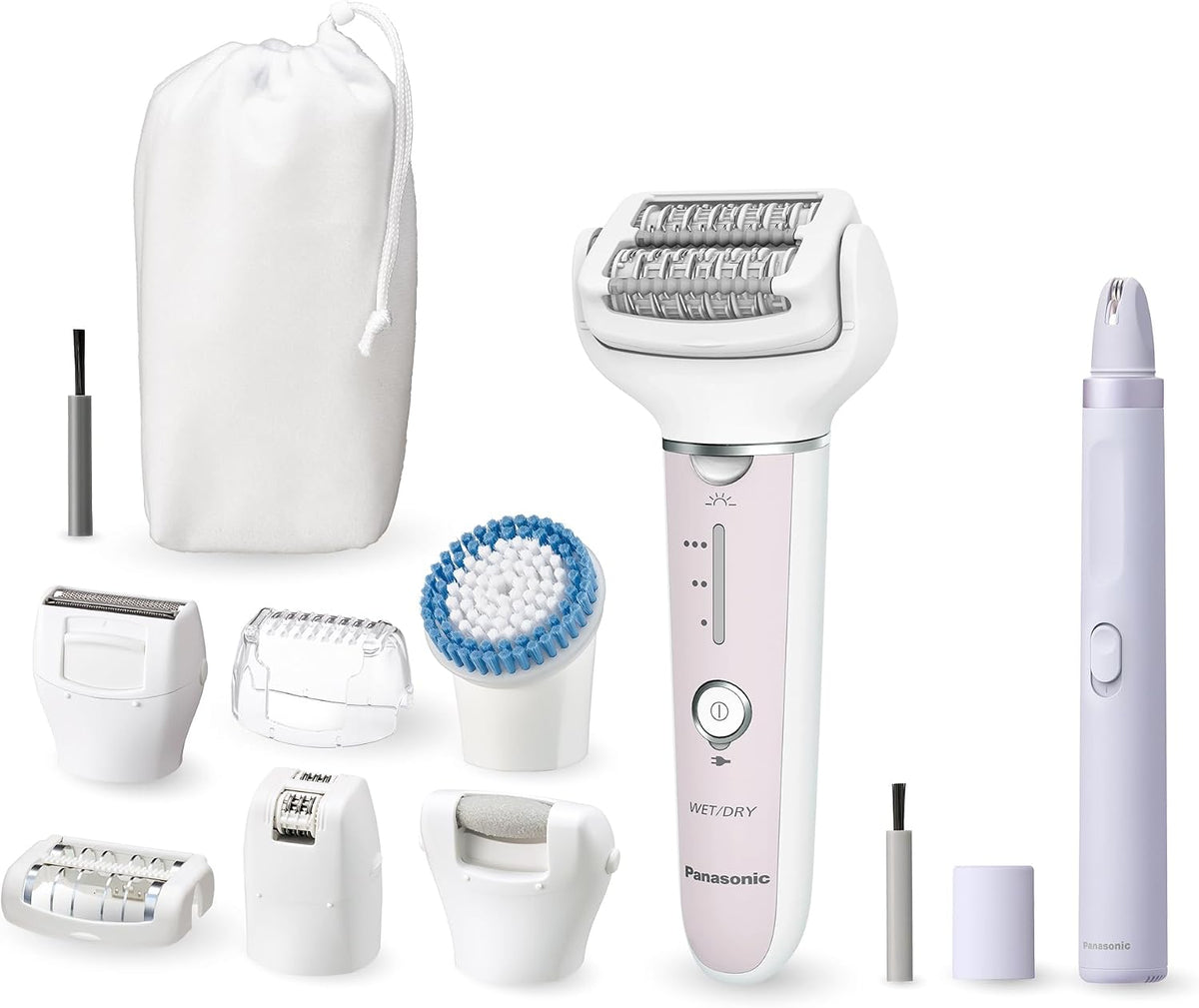 Panasonic Épilateurs et accessoires, Blanc/Violet, 3 Vitesses Réglables, Accessoires pour Pieds