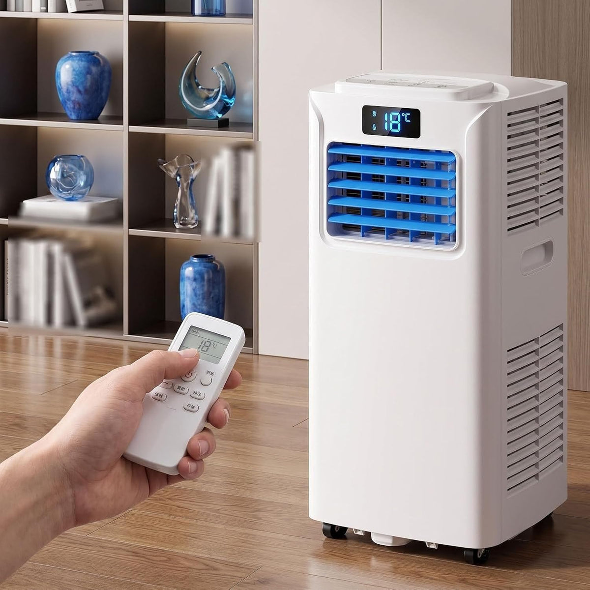 HUANQIN climatiseur portable, 14000 BTU, 7000 BTU, Blanc, Unité de Refroidissement Économe avec Kit d'Installation
