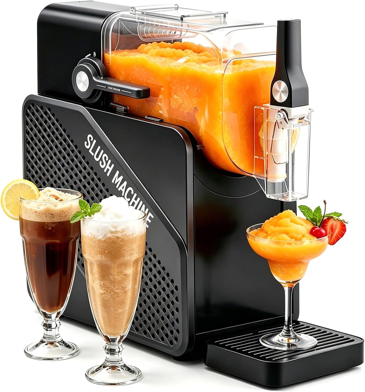 KingSaid sorbetière, 2,5 litres, Marron, Machine à glace pilée, idéale pour les boissons glacées et les milkshakes