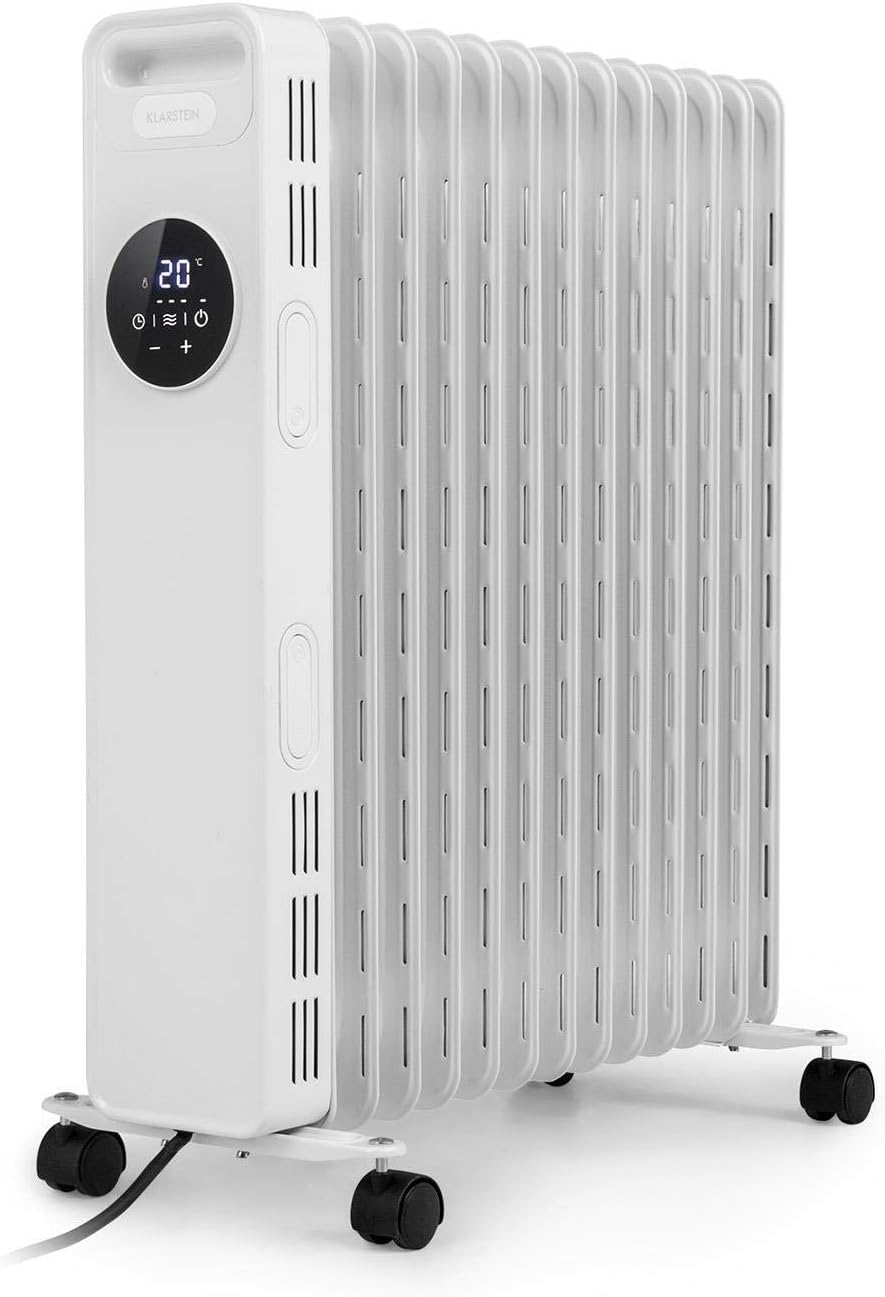 KLARSTEIN Radiateurs électriques, 2500 W, Noir, Thermaxx Chauffage électrique à bain d'huile 5-35 °C 24 h