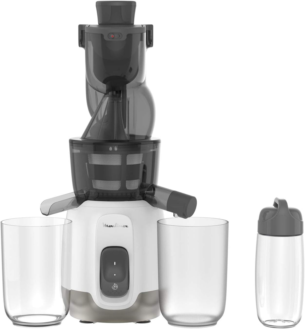 Moulinex Extracteurs de jus à vis simple, 200 W, 600 ml, Noir, - Extracteur de jus à froid Ultra Juice Gourde