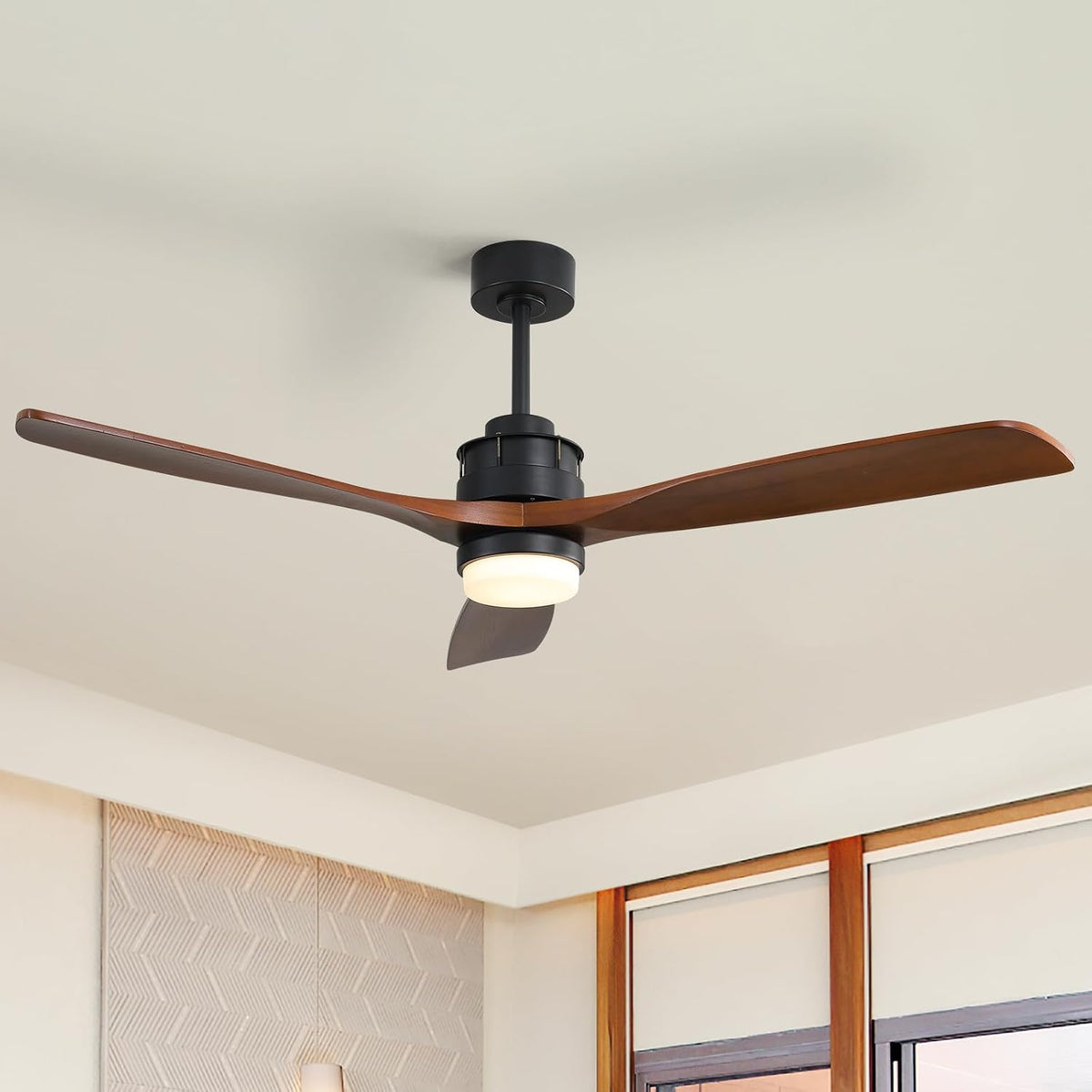 Sofucor Ventilateurs de plafond, 132 cm, Blanc, Ventilateur de plafond pour chambre à coucher avec télécommande