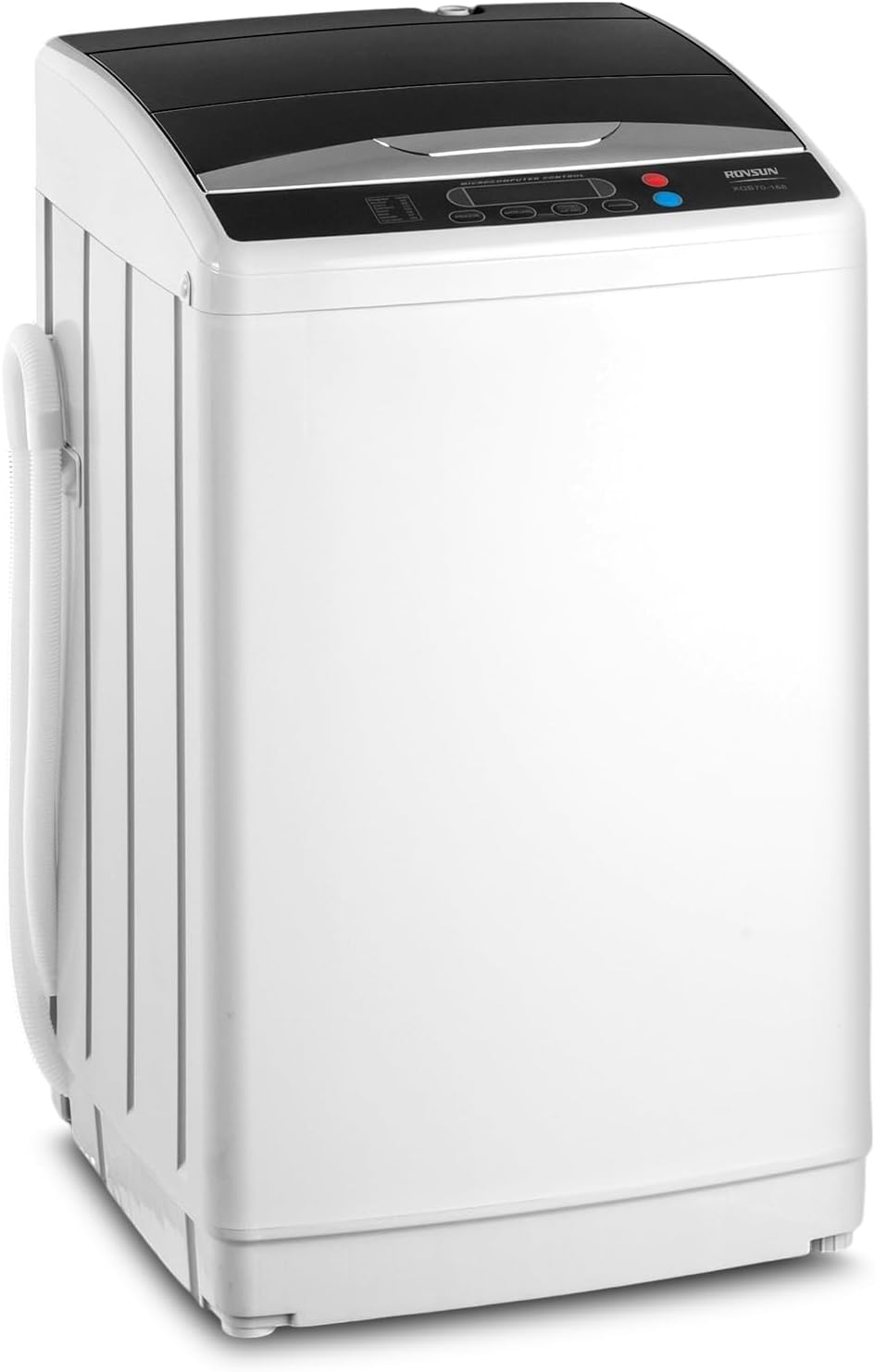 LEADZM lave-linge, 7KG, Argenté, Machine à laver à chargement frontal, automatique complet avec essoreuse à tambour en acier inoxydable