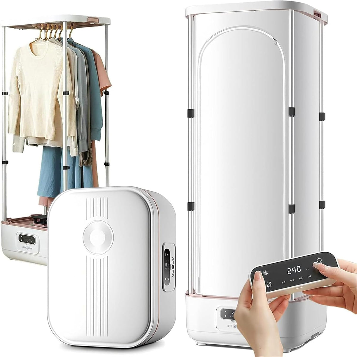 WEICNE armoire, 60 cm x 45 cm x 150 cm/ 24in*18in*60in, 900 W, Blanc, Machine à Repasser Automatique, à Vapeur
