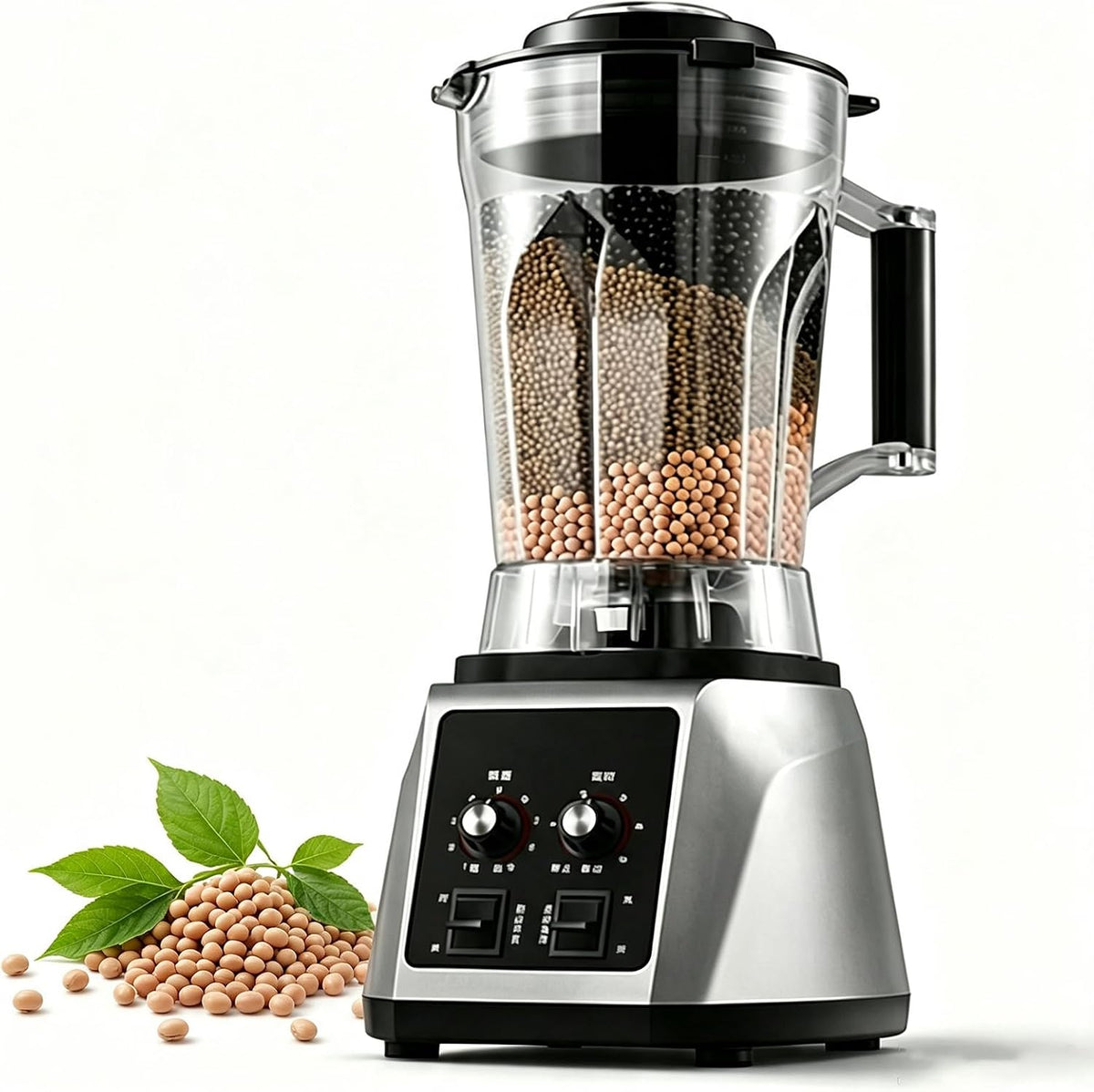 Mélangeur blender, 6 L, 2200 W, Noir, Commercial, Machine À Lait Soja Entièrement Automatique, Processeur D'écrous avec 8 Lames