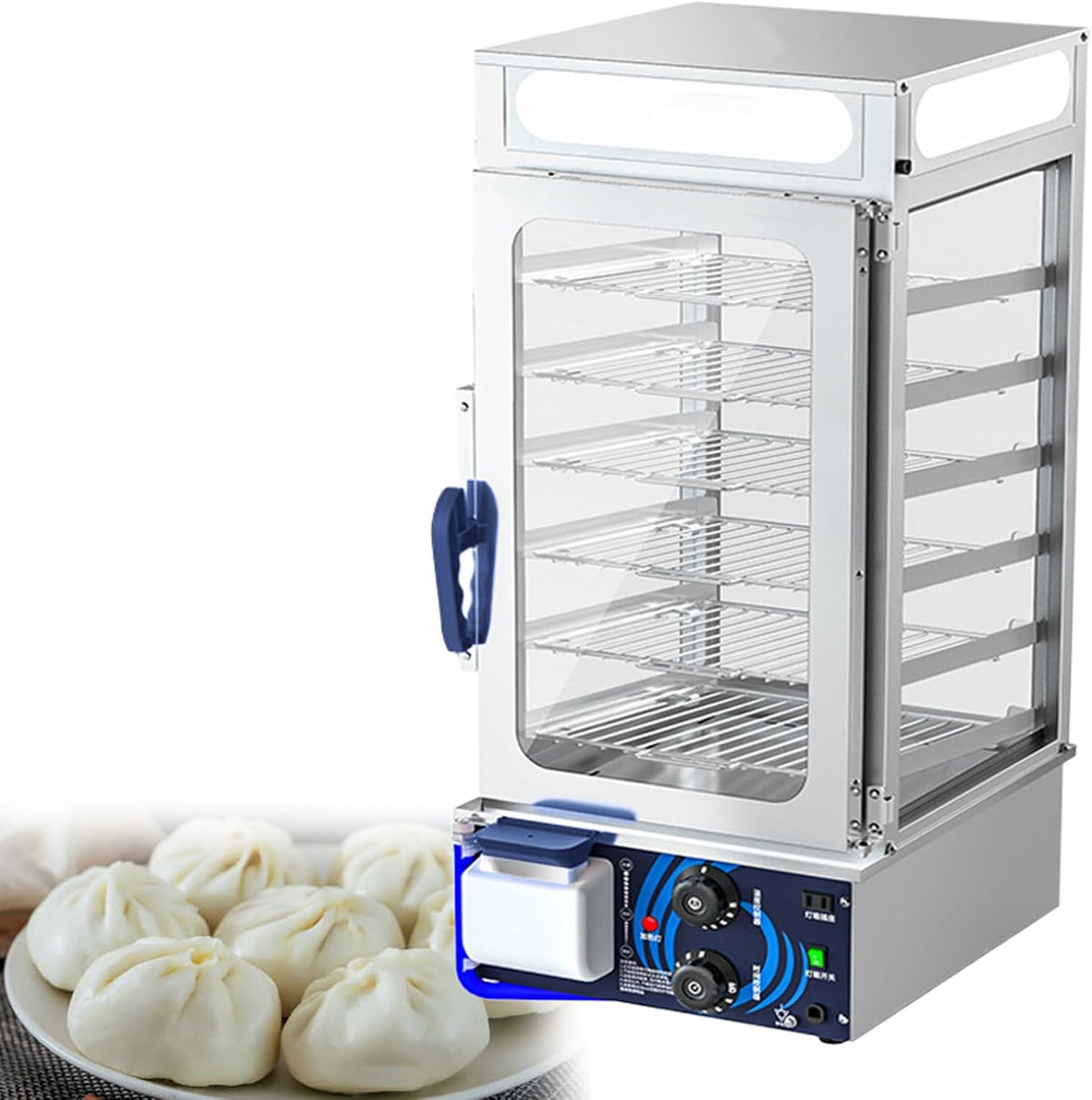 GESAIDES armoire, 44,5 x 63,5 x 83,5 cm, 2 000 W, 110/220 V, Gris, Cuiseur Vapeur pour Petits Pains Commerciaux