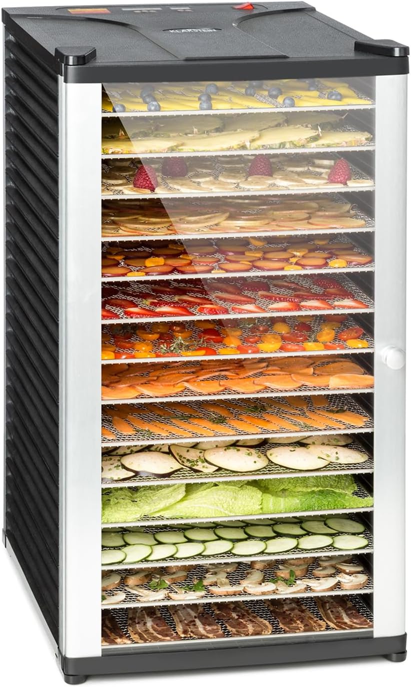 KLARSTEIN déshydrateur alimentaire, env. 38,2 x 69 x 53,5 cm (LxHxP), 1,8 m, Noir, Fruit Jerky 14 - Déshydrateur fruits/viande