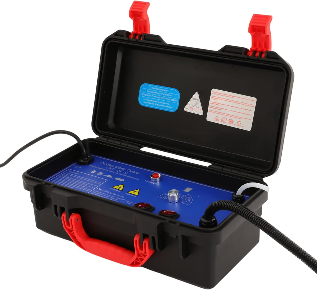 EurHomePlus nettoyeur vapeur, 3000 W, 3.5 Bar, 220 V, Noir, Professionnel Portable, Appareil de Nettoyage Haute Pression avec 6 Accessoires