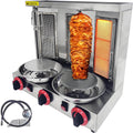 COAKUE rôtissoire, 13,6 kg, Noir, Machine à shawarma à gaz Verticale à Poulet, Gril Rotatif de comptoir, 3 brûleurs