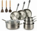 MENASTYL batterie de cuisine, Argenté, - inox 10 pièces tous feux dont induction - Casseroles