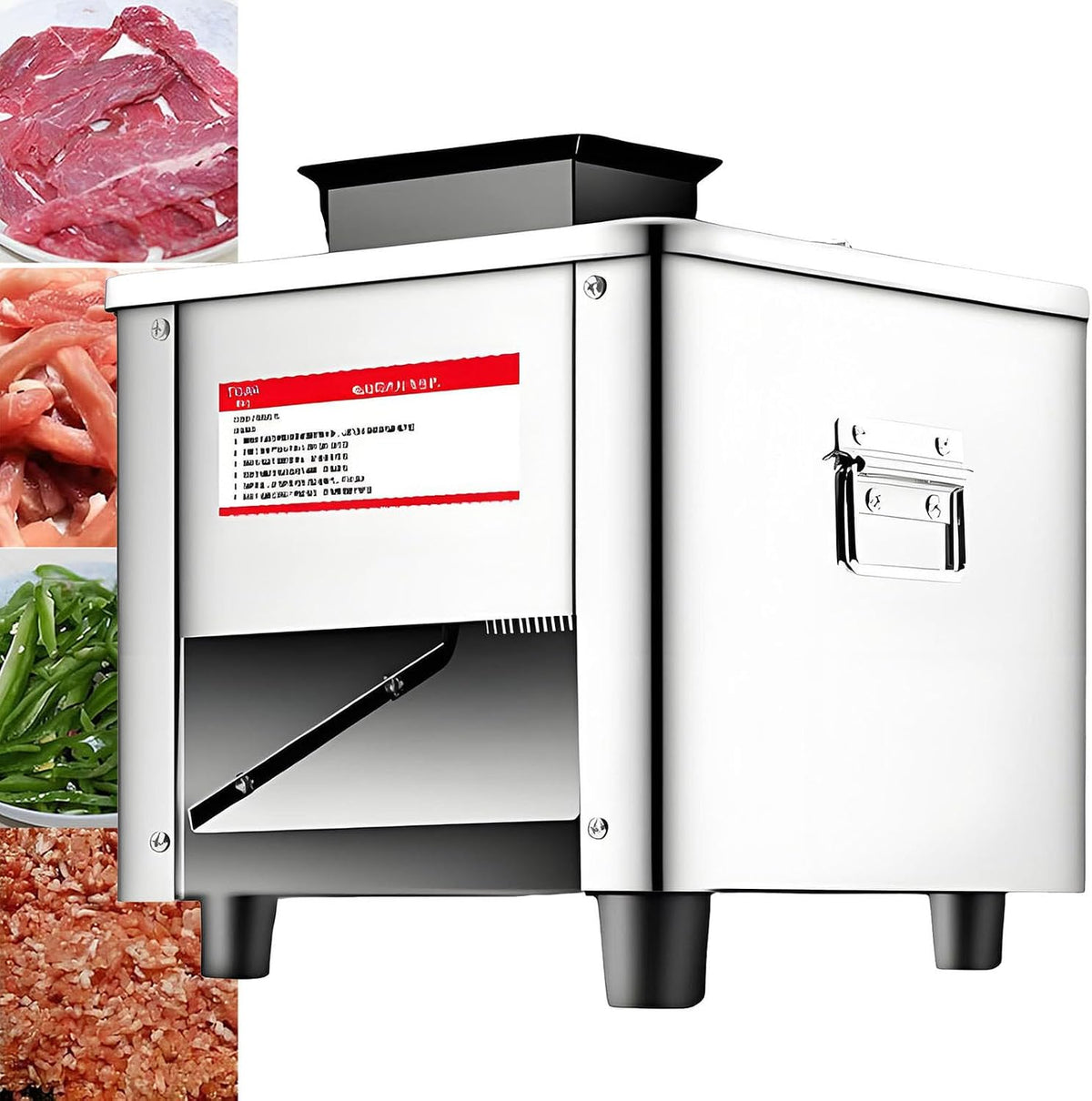 Machine trancheuse électrique, Argenté, de découpe de viande commerciale pour trancher, déchiqueter, couper en dés
