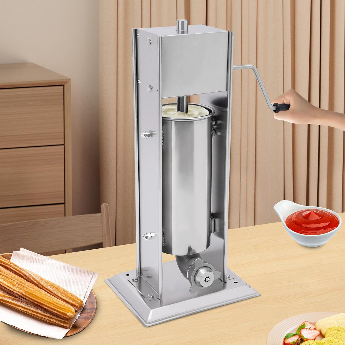 ZNLLQZN Presses à pâte, 30 x 65 cm., 5 l., acier inoxydable., argenté