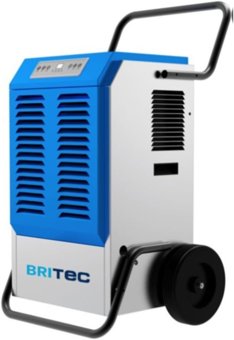 BRITEC déshumidificateur, déshumidificateur professionnel de chantier, 50l/jrs, 50l, 450 m, Blanc, professionnel de chantier ³h