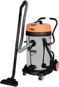VITO aspirateur eau et poussière, 52 x 67 x 94 cm., 2400 W (2 x 1200 W)., 2400 W, 75 L, Argenté