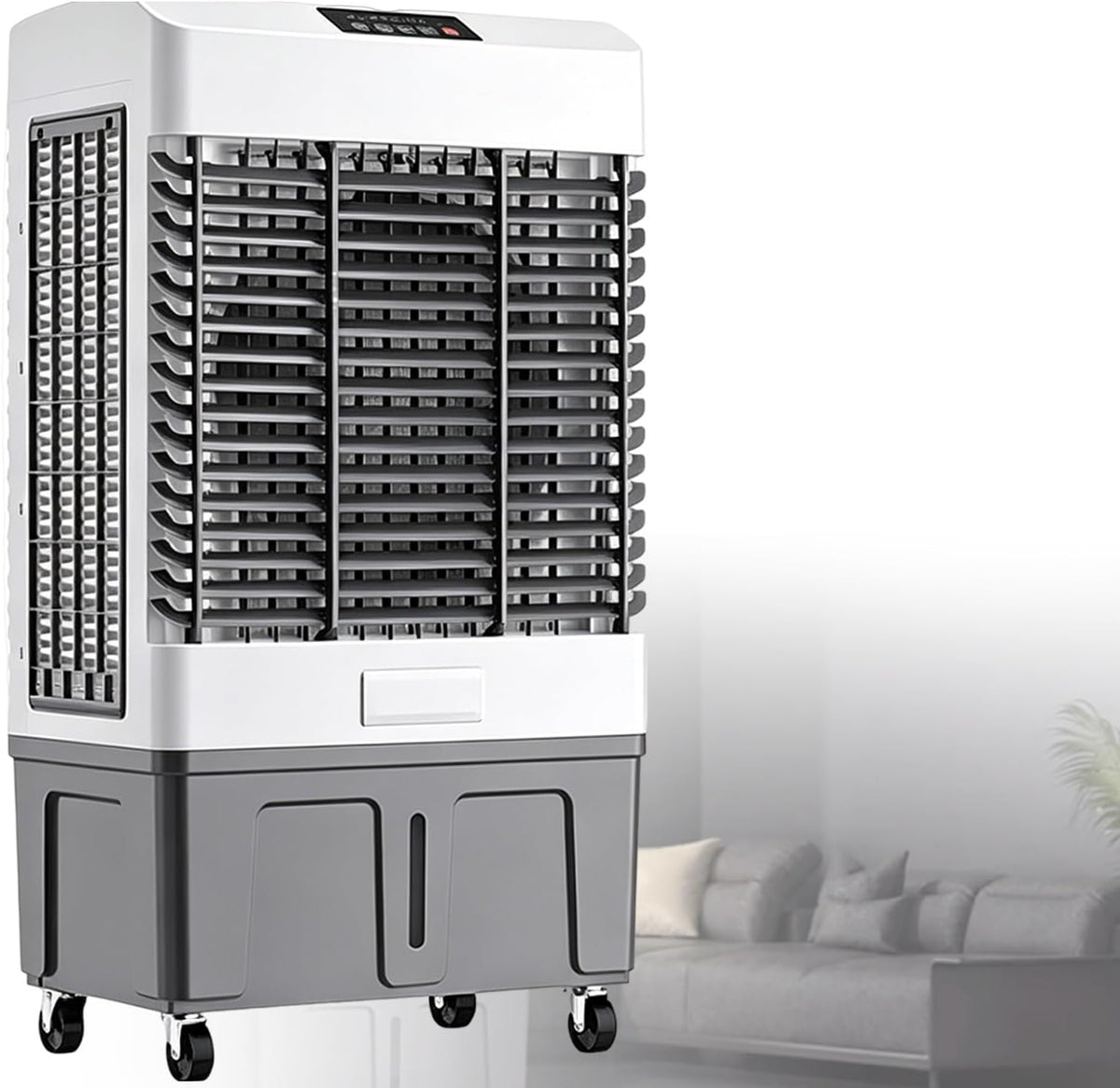 KAIKAFEI rafraîchisseur d'air, 40,5 × 31 × 83 cm / 15,9 × 12,2 × 32,7 pouces, 100 W, 230 V, 30 L, 6.6M, Gris