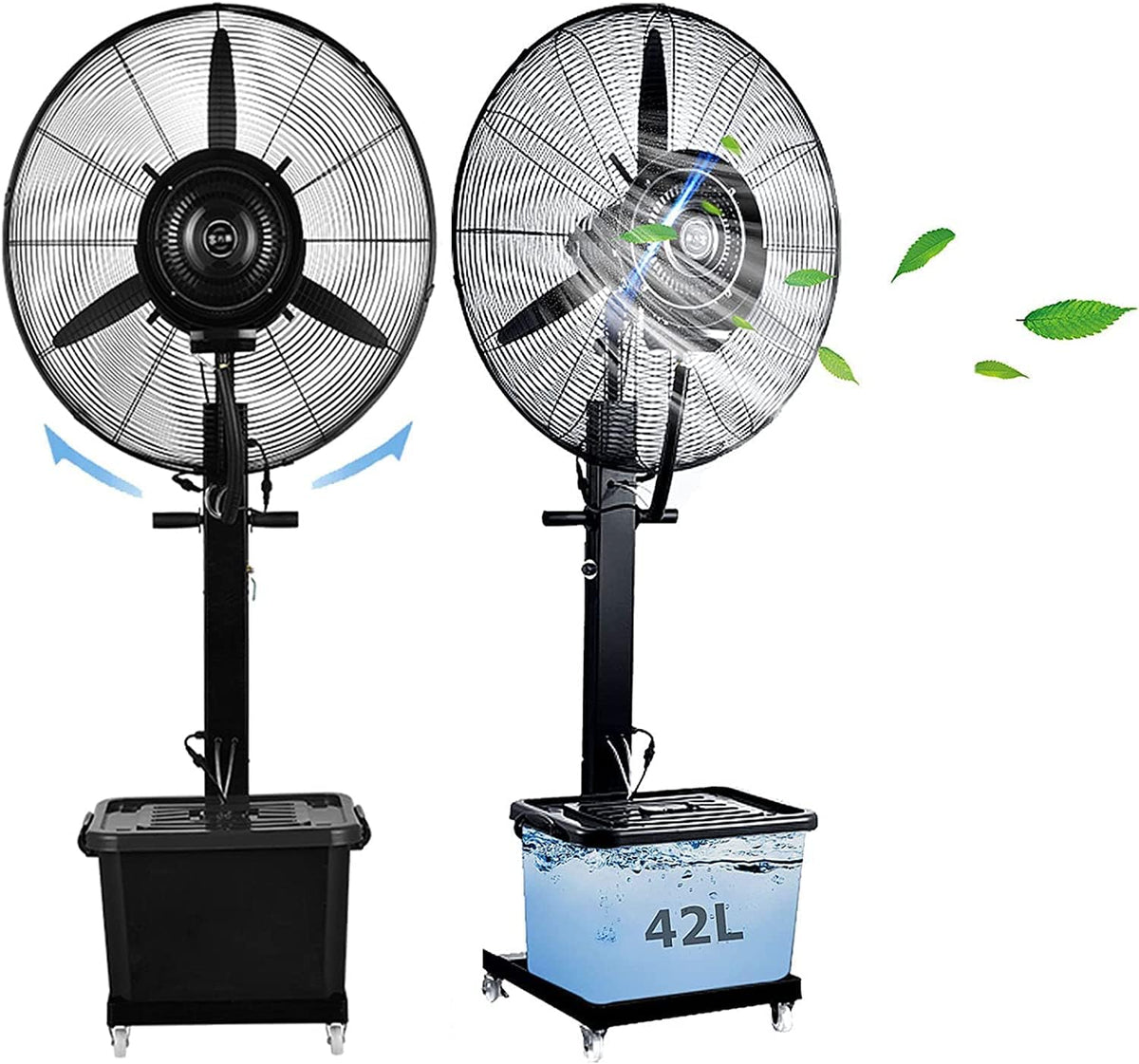 asdchZen ventilateur sur pied, Blanc, À Brumisation Réglable, Orientable À 90°, Rafraîchissant Extérieur Avec Brumisation