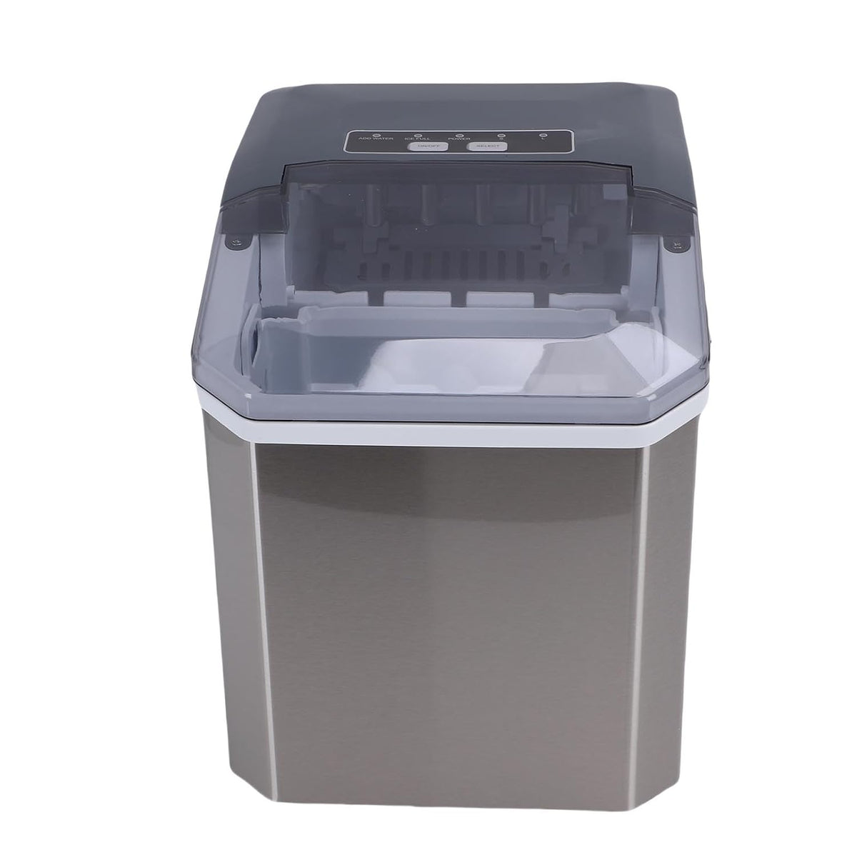 Chrees machine à glaçons, 220 V, ABS et acier inoxydable, Argenté, de Comptoir, Portable à une Touche avec Technologie Silencieuse pour la Maison