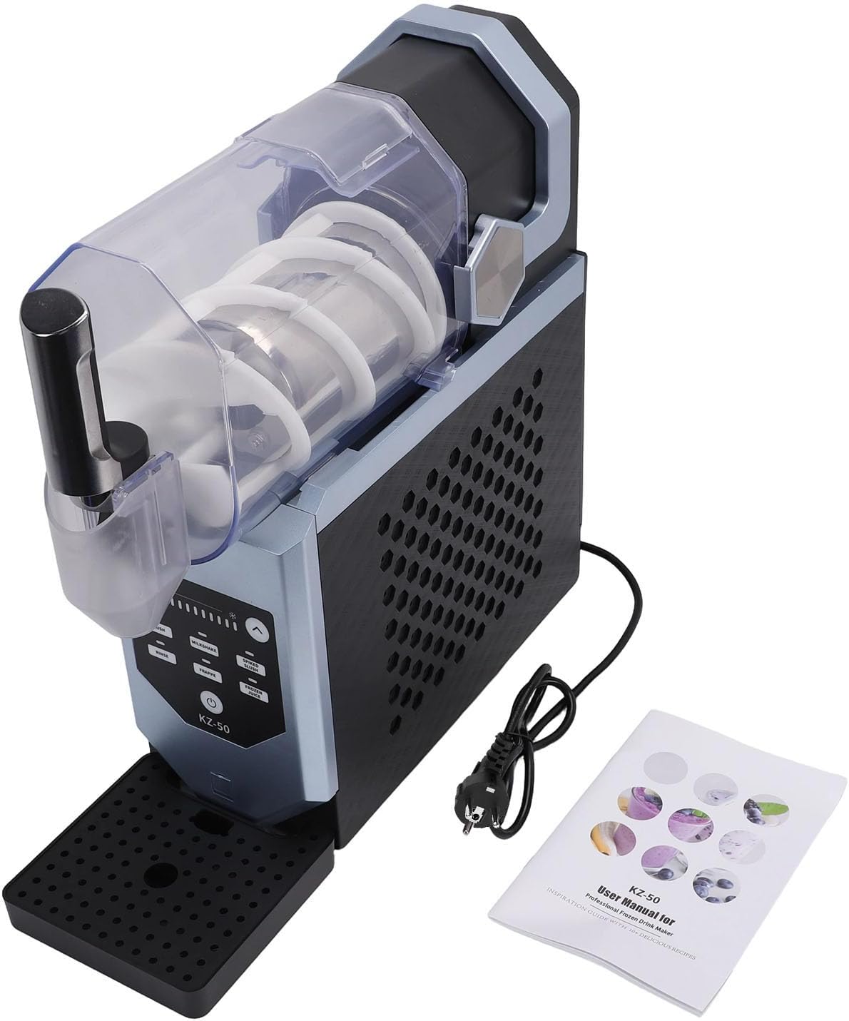 Naroote sorbetière, 240 W, Marron, Machine à Glace Molle avec Cinq Modes de Granités, Récipient à 2 Paroi, Système de Brassage Intelligent